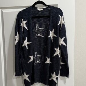 Eesome Navy Star Patterned Women's Sweater sz s m